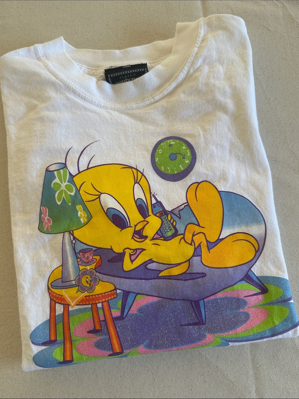 Vintage 1998 Tweety Bird Mod Glitter T-Shirt